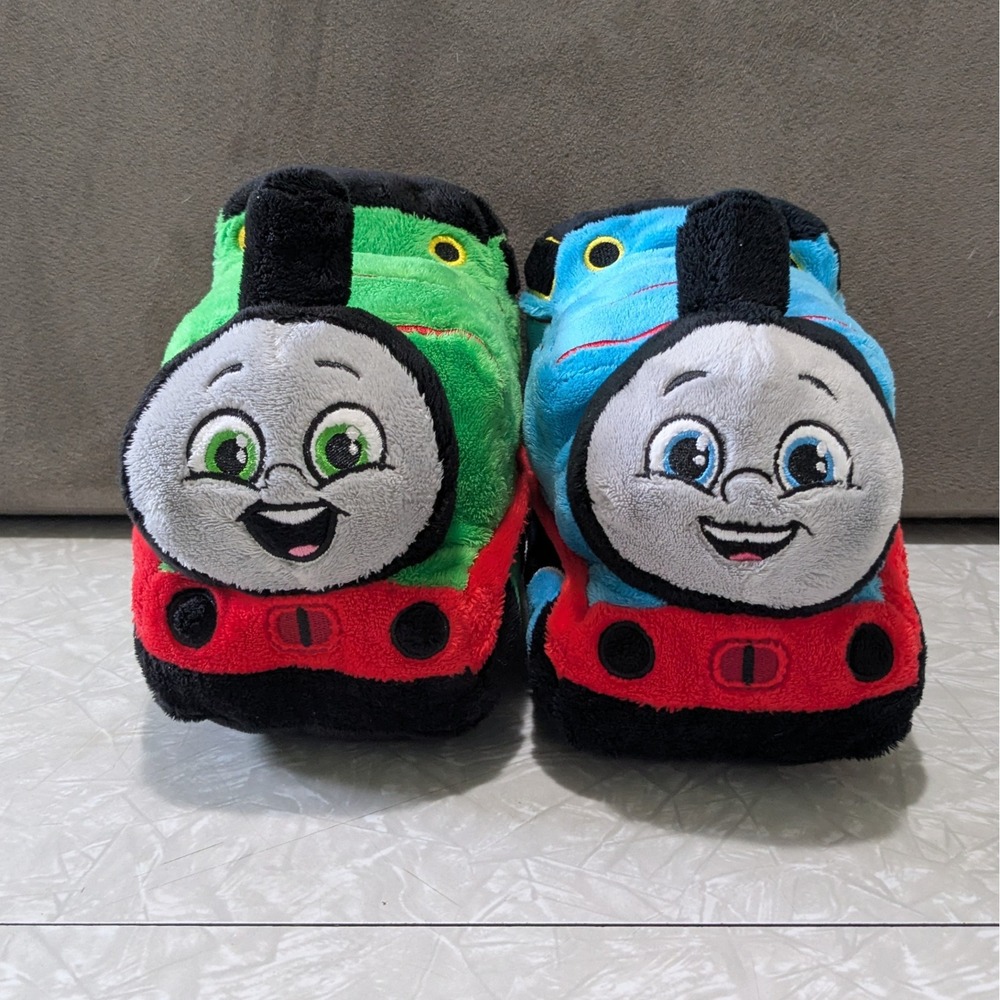 Thomas & Percy Plush Stuffed Animals Blue Green Train Engines 9" x 7"